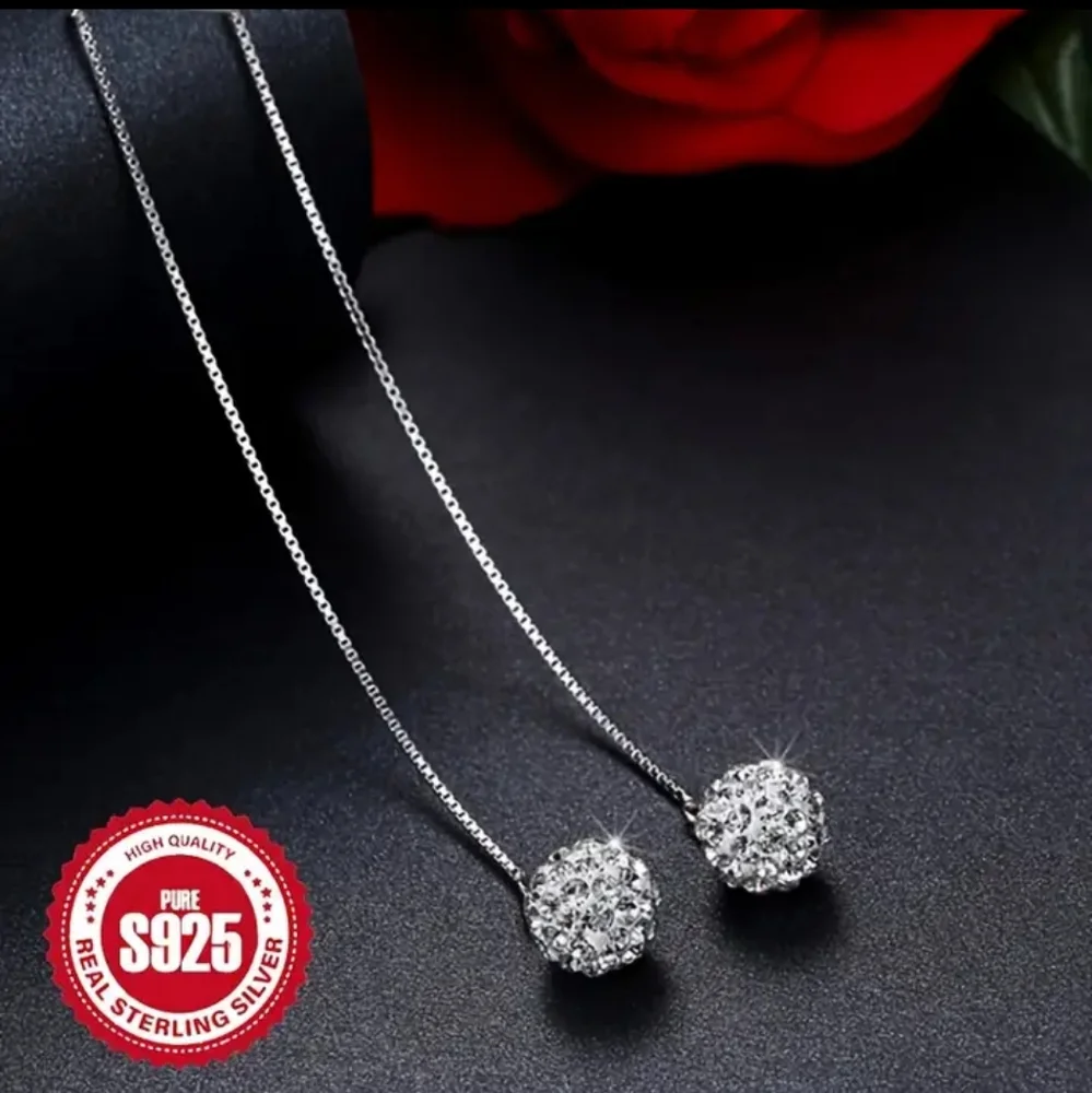 🎄925 Sterling Silver Threader Earrings - Picture 2 of 5